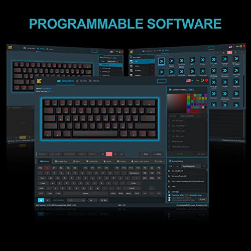 SKYLOONG SK61 GK61 60% Tastiera Meccanica Retroilluminata RGB, che USB-C, optical hot swap e personalizzabili, ABS, NKRO, antipolvere, per PC/MAC/Gamer (Bianco, Gateron Ottico Blu) - Tastiera gaming - Immagine 4