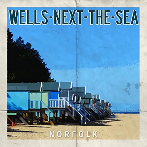 Wells-Next-The-Sea Beach Huts Retro Poster Greeting Card Cover