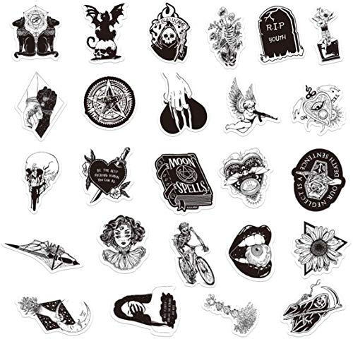 Gothic Stickers, 50 Pcs Goth Vinyl Sticker Pack, Waterproof Skeleton Stickers For Laptops, Water Bottles, Phone Case, Skull Stickers Decals For Teens And Adults #TOP1