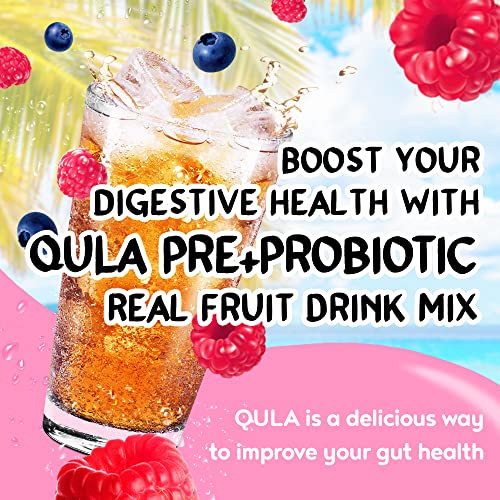 Qula Kombucha Powder, Live Probiotic Prebiotic Drink Mix, Real Fruit Fiber, Apple Cider Vinegar, Travel Friendly Gut Health, Gluten Free, Alcohol Free, No Added Sugar-Electric Berry And Shapeshifter ( #TOP1