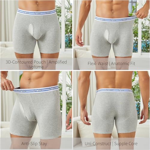 Men's Underwear Boxer Briefs Pack,Moisture Wicking & Breathable,Breathable Mens Underwear,Cotton Stretch 3-pack3