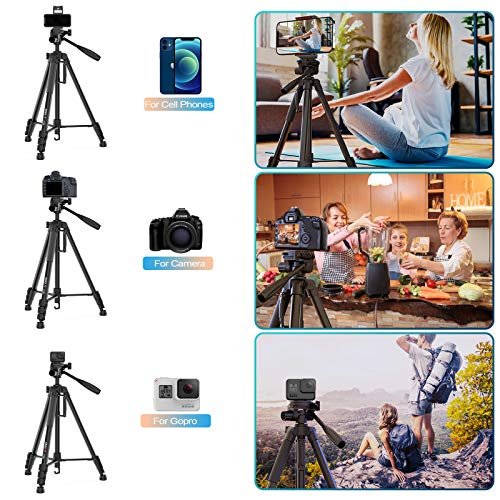 KINGJOY 71-inch Camera Tripod Aluminum Monopod Height 180 cm - Lightweight and Compact for Travel with 3-Way Swivel Head and Quick Release Plates for Canon Nikon DSLR Video Shooting - Thumbnail 5