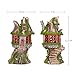 Exhart Solar Illuminating Woodland Tree House, Fairy Garden Décor, Cottage w/Stone Steps, Moss and Window Details, Weather-Resistant Resin, 7