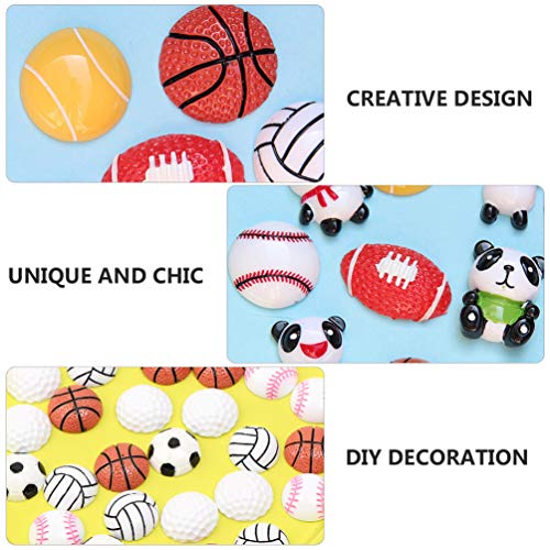 STOBOK 14Pcs Esporte Voleibol Encantos Bola De Tênis De Futebol Basquete Beisebol Esferas de Resina