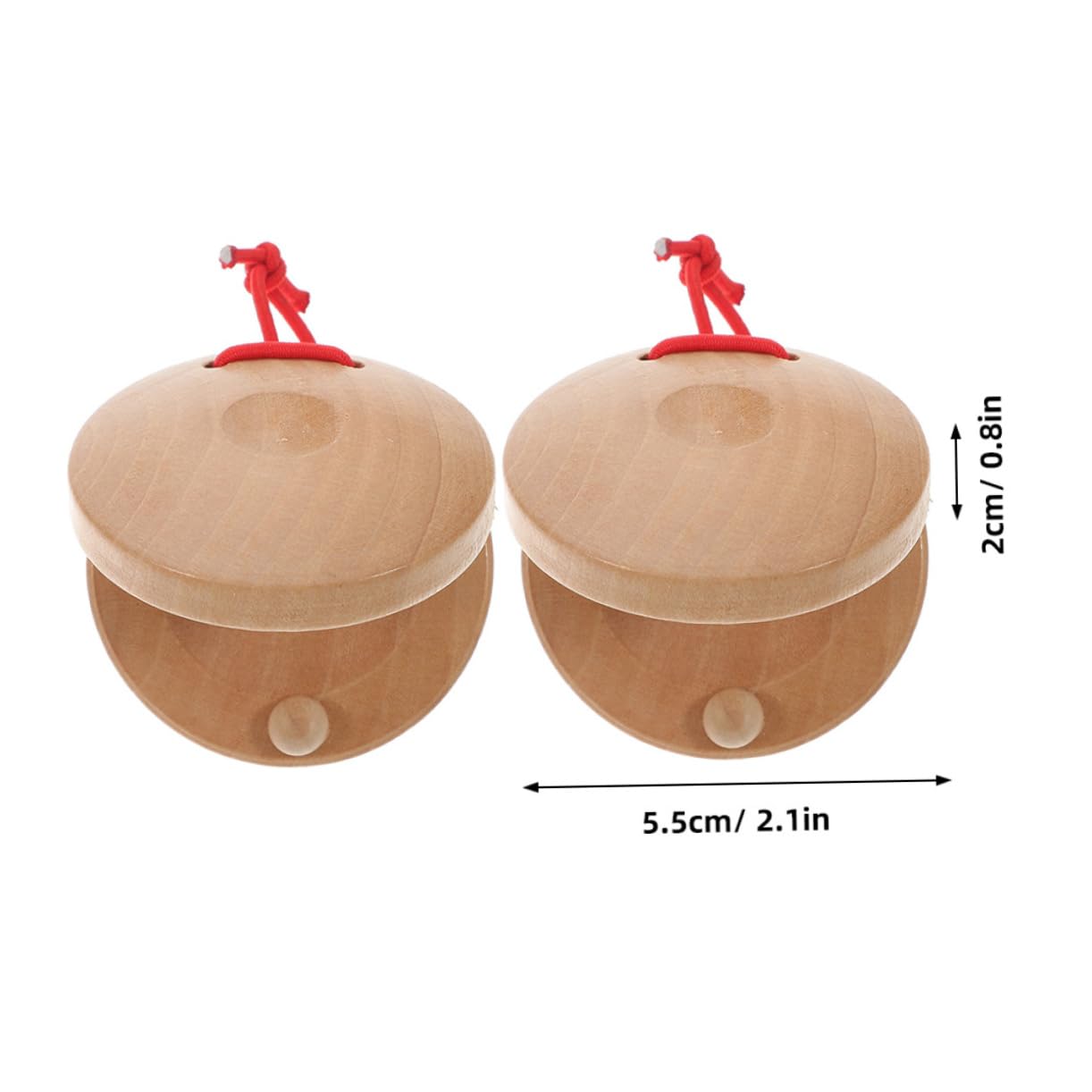 VANZACK 6pcs Wood Finger Castanets Portable Percussion Instruments for All Ages DIY Design Enhances Creativity Develop Hand Eye Coordination Motor Skills Lightweight