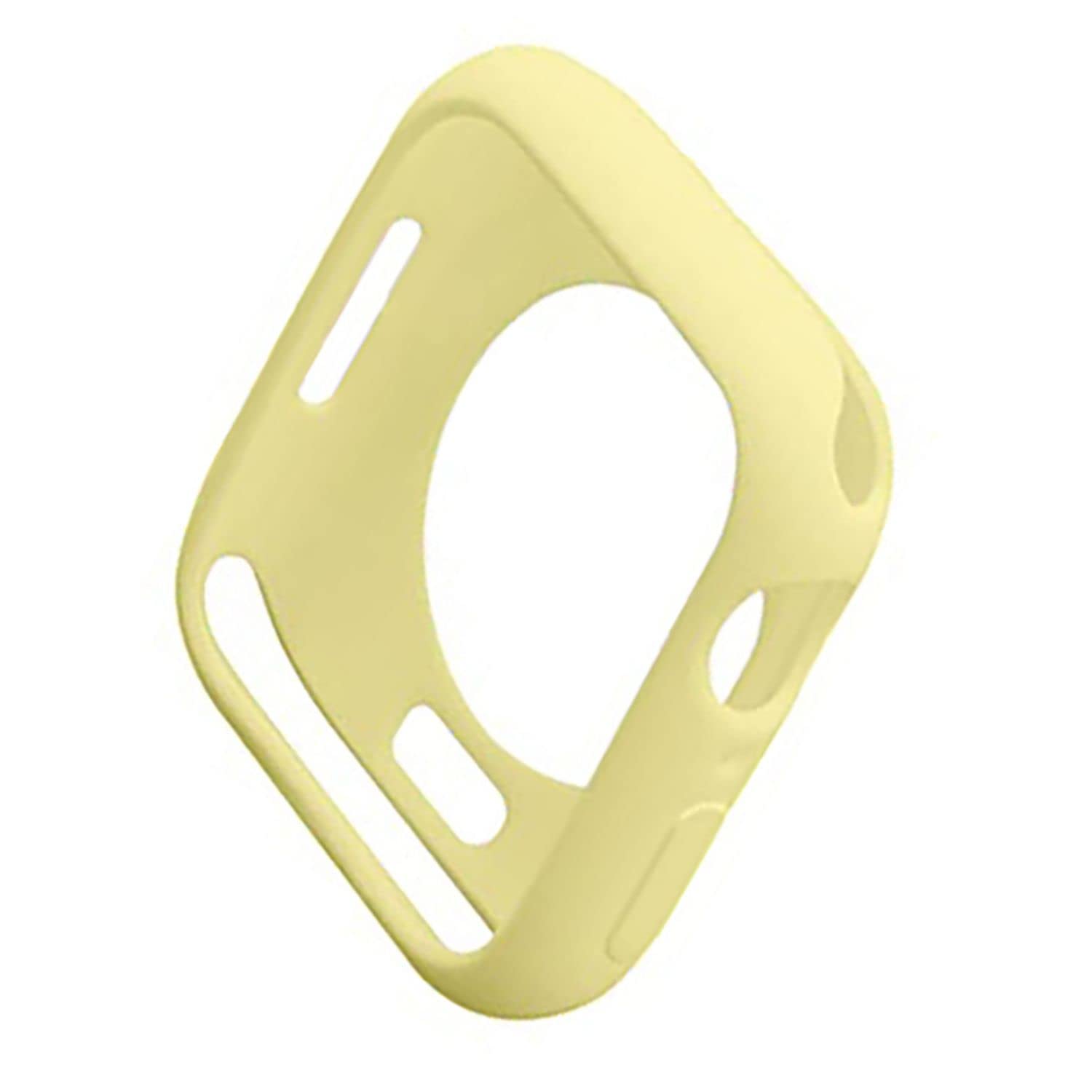 Soft TPU Shockproof Bumper Case for iWatch Apple Watch Series 7 Black 41mm Soft Flexible TPU Ultra Thin Lightweight Bumper Shockproof Protective Film Watch (Yellow)
