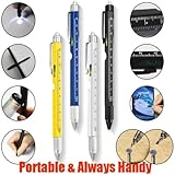 9 in 1 Multitool Pen with LED Light,Stainless Steel Survival Pen with Screwdriver Stylus Ruler Bottle Opener,EDC Multi Utility Tool Pen,Cool Gadgets Gift Birthday Unique Gift for Men (Pink) - Image 3