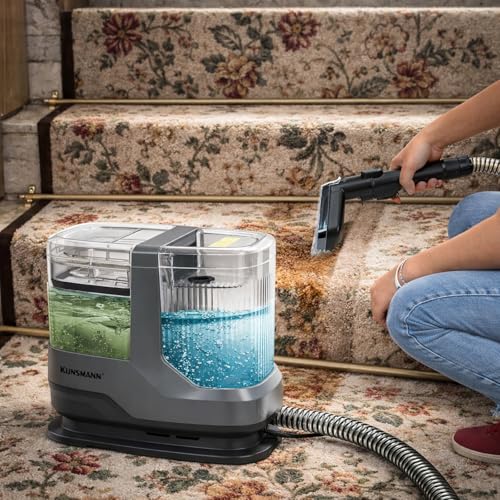 Image of Mini Carpet Spot Cleaner Machine, Portable Upholstery & Couch Shampooer | 17KPa Powerful Suction, Spray, Scrub & Extract Technology for Deep Cleaning Sofa, Rug, Stairs, Car Seats & Pet Stains