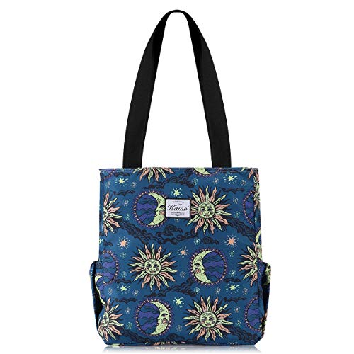 Image of KAMO Floral Tote Bag - Waterproof Lightweight Handbags Travel Shoulder Bag for Hiking Yoga Gym Swimming Travel Beach