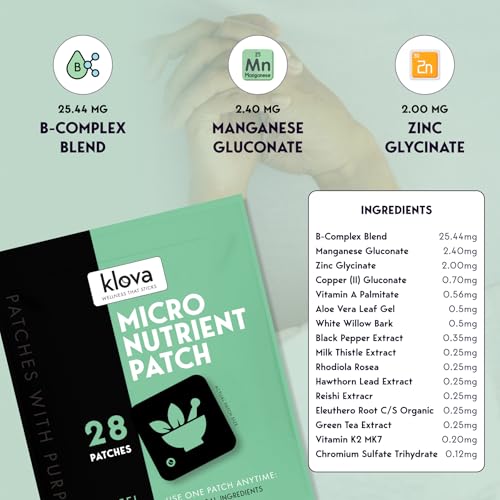 Image of Klova Micronutrient Patches for Energy & Relaxation | Easy-Apply, Time-Release Formula with Herbal Extracts