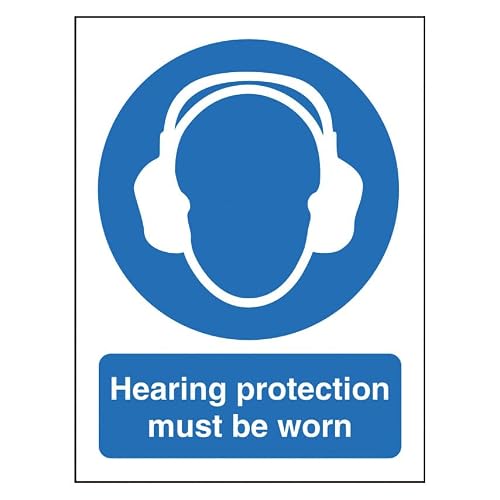 Tin sign vintage Hearing Protection Must be Worn Plaque Poster for Bar Pub Beer Home Garage Man Cave Wall Decor 12x8 Inch