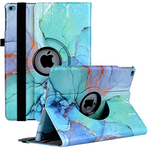 Ceysin Hülle für 9.7" iPad 2018 (6. Generation), iPad 2017 (5.Generation), iPad Air 2, iPad Air - 360 Grad verstellbare Schutzhülle mit Standfunktion, Auto Sleep/Wake (Green Rock) Cover