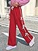 WDIRARA Toddler Girl's Bow Side Waist Track Pants Cute Wide Leg Trousers Red 12Y