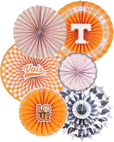 Tennessee Vols Paper Fan Backdrop UT Birthday Graduation Party Decor 6Pc