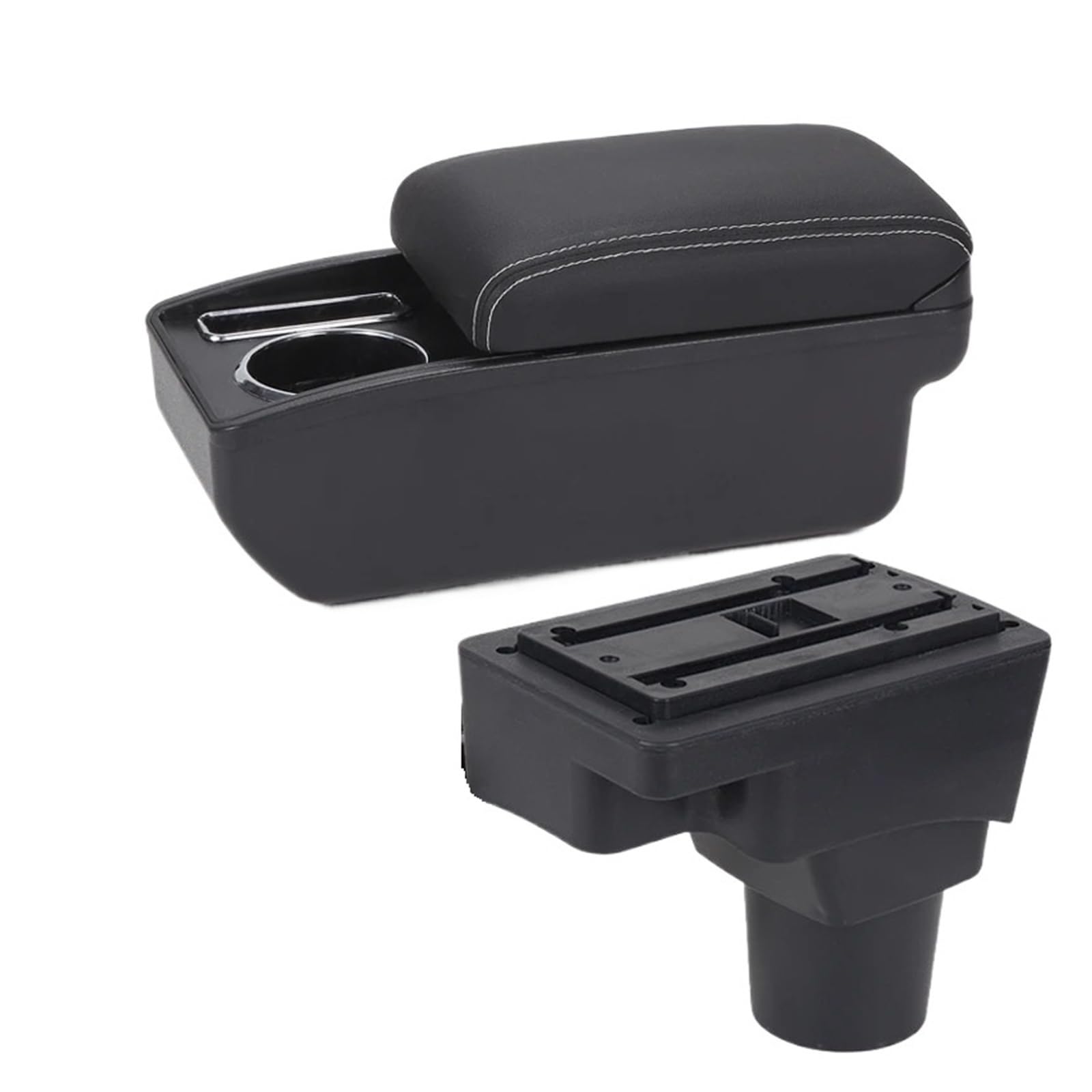 Ggwqoops Car Armrests For Chevrolet For Sonic For Aveo For Lova T250 T300 Car Armrest Dedicated Storage Box Interior Accessories Armrest Box(C3 Black white NOUSB)