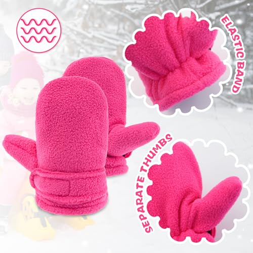 Image of BAVST Baby Toddler Winter Mittens Girls Warm Fleece Lined Gloves Kids Sherpa Lined Mittens for Boys