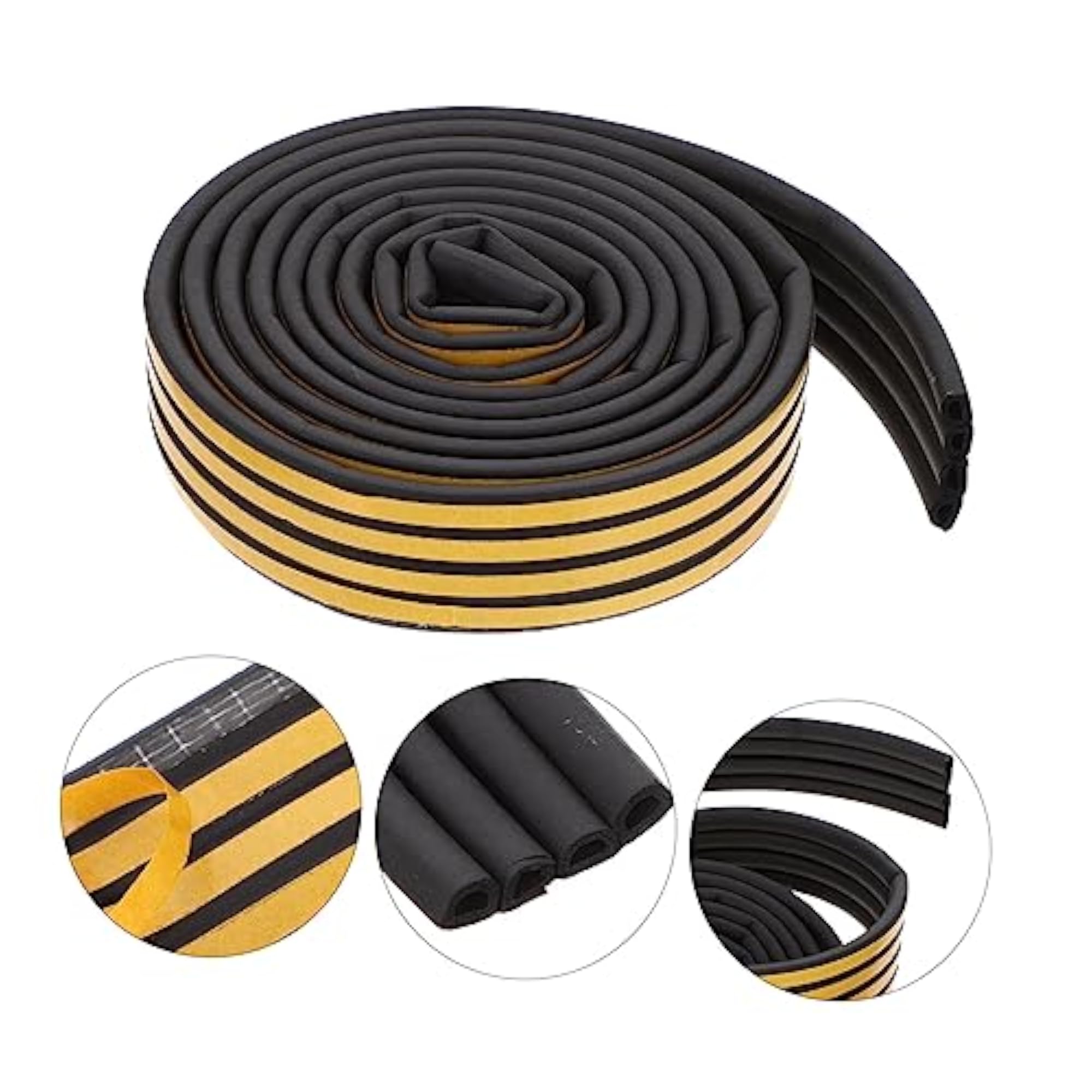Twin Under Door Sweeps, Black Door Draft Stopper