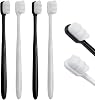Soft Bristle Toothbrush for Adults, 4 Pcs Micro Nano Manual Toothbrush with 20000 Bristles, Extra Soft Toothbrush for Sensitive Gums and Teeth (White+Black)