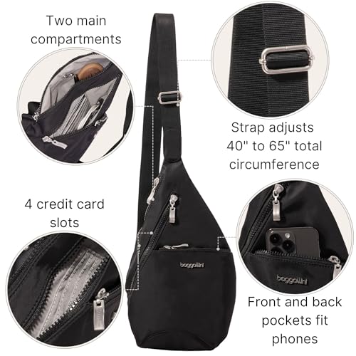 Image of Baggallini Mini Sling - 12x7 Sling Crossbody Bag Backpack with Adjustable Shoulder Strap
