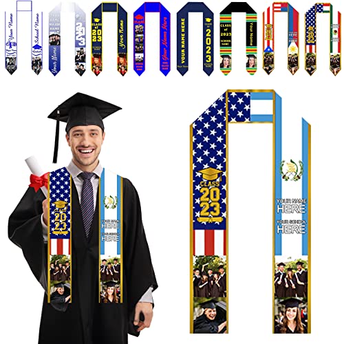 Custom Stoles for Graduation 2023 Personalized Graduation Gift Stole Class of 2023 Customized Graduation Sash with Photo Name