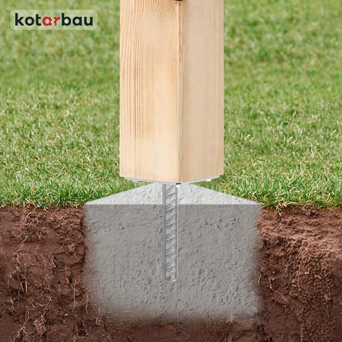 Pie de pilar acero galvanizado plata 100x100x200 mm soporte para poste KOTARBAU 3