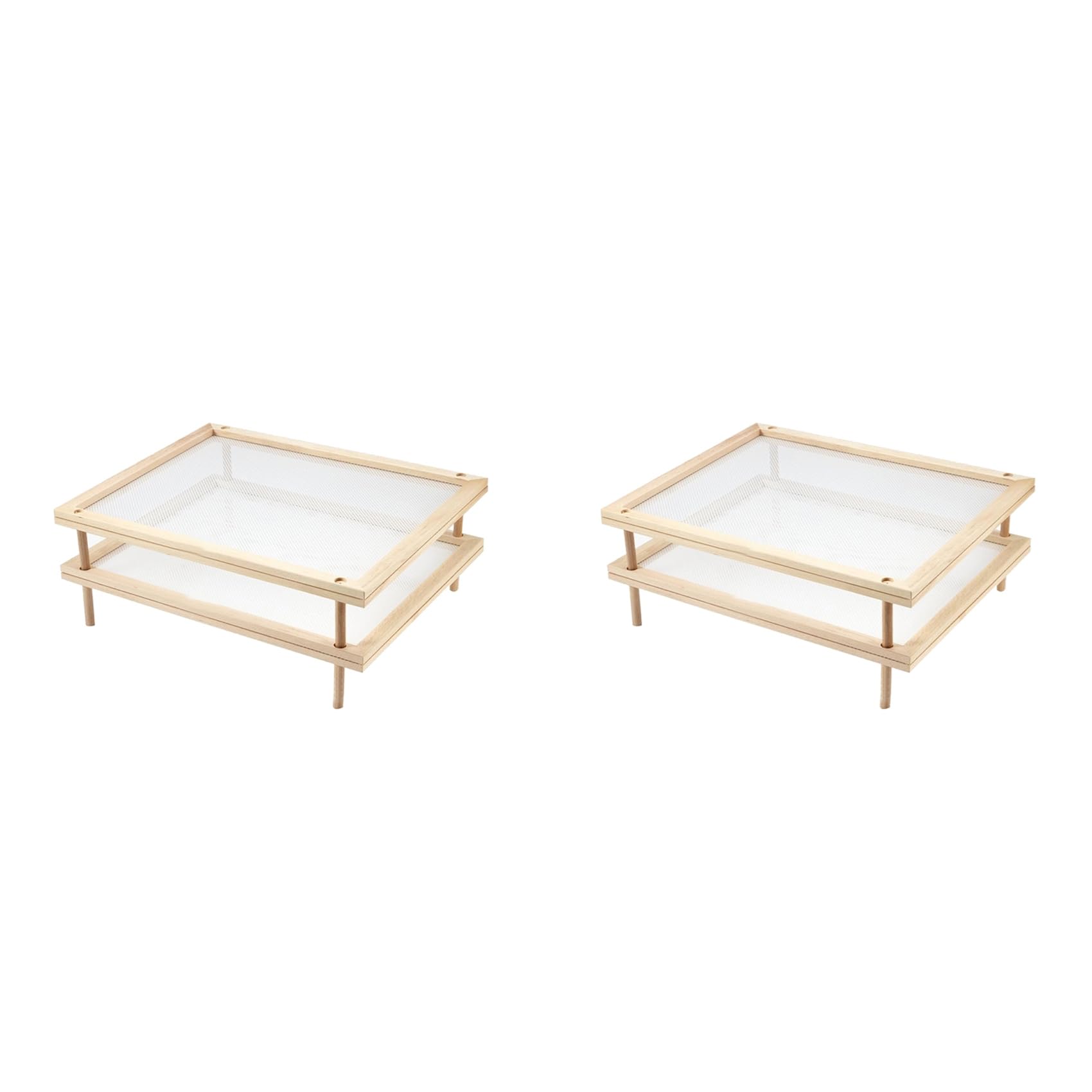 Hndhbfgrt 6X Stackable Food Dryer with Net Wooden Pasta Herb Drying Racks Multipurpose 2-Tier Food-Dryer Holder