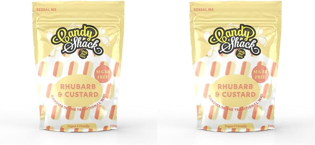 Candy ShackSugar Free Rhubarb and Custard, 120g (Pack of 2)