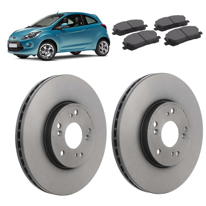 Kit dischi 240mm e pastiglie freno anteriori compatibile con Ford Ka 2008+