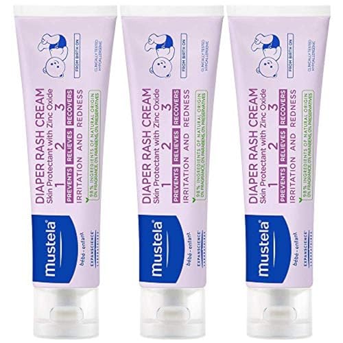 Image of Mustela Baby Diaper Rash Cream 123 - Skin Protectant with Zinc Oxide - Fragrance Free & Paraben Free - with 98% Natural Ingredients - Various Packaging
