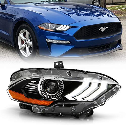 ACANII - For [Factory LED Headlamp w/DRL Model] 2018-2020 Ford Mustang Projector Headlight Assembly Right Passenger Side