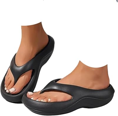 Arch Support Flip Flops for Women,Orthopedic Pillow Soft Platform Walking Flipflops Summer Dressy Slip on Beach Sandals Non-slip Comfort Lightweight Travel Work Vacation