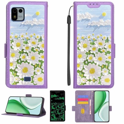 Kinetijy Case Compatible for SOHO Style S1586K Phone Case Flip Cover [with Tempered Glass Screen Protector][RFID Blocking][Luminous Effect] LPT-CJ