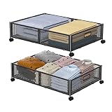 BIETCR Under Bed Storage with Wheels, Underbed Storage Containers Drawers, Under Bed Shoe Storage Or