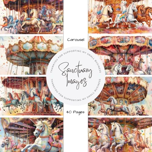 Carousel Scrapbooking Paper: Decorative Craft Paper Pad Supplies, Junk Journaling, Scrapbooking, & Crafting Projects - Double Sided 8.5 x 8.5" image 2