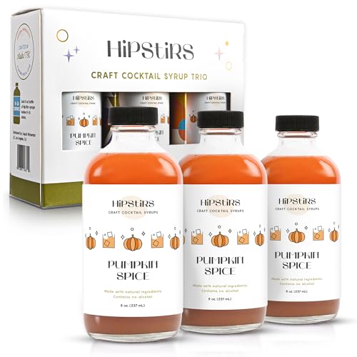 HipStirs Pumpkin Spice Syrup for Cocktails, Made with Natural Ingredients
