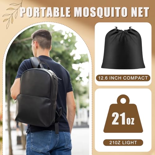 Image of Large Pop up Mosquito Net for Camping Portable Foldable Mosquito Tent Bug Net Bed Travel Patio Outdoor 78 x 39 x 28 Inch Bug Netting Mesh Tent Canopy for Adults Baby Bedroom, Black