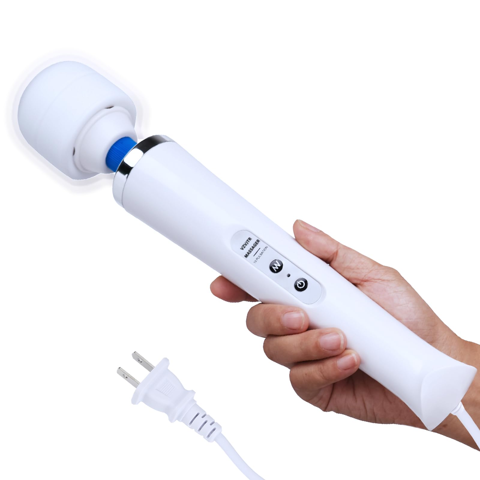 Electric Muscle Massager, Handheld Relaxation Tool, Body Muscle Deep Tissue Massage for Neck Back Shoulder Foot (White)