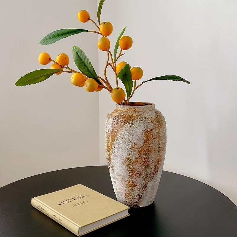 Rustic Ceramic 9.5 in Vase, Ceramic Vase for Home Decor, Living Room Decoration, Shelf Decor, Mantel, Dinner Table Office Decorations Flower - Image 7