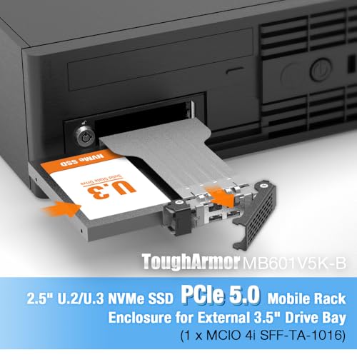 2.5" U.2/U.3 NVMe SSD PCIe 5.0 Mobile Rack Enclosure miniatura 2