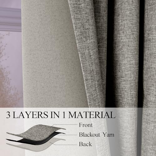 Cortinas plisadas de lino suave de lujo, opacidad total para ventanales de patio 5