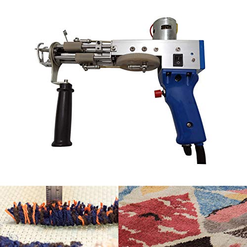 Carpet Tufting Gun Cut Pile Loop Pile, Electric Tufting Machine 9-21mm Rug Tufting Gun Carpet Weaving Flocking Machine Electric Hand Tufting Gun Rug Machines for Weaving Art, 12-22 Steps/s (Cut Pile)