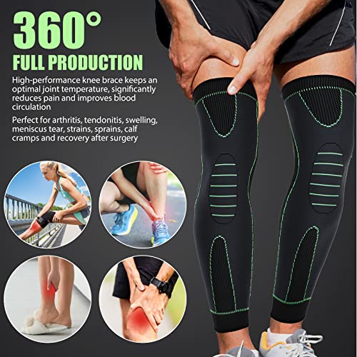 6 Pcs Long Compression Leg Sleeves Full Leg Sleeves Full Compression Knee Sleeves Knee Braces Knee Support For Men Women Arthritis Joint Pain Relief Reduce Varicose Veins And Swelling Cycling Sport #TOP3