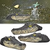 Silipull 3 Pcs Floating Alligator Head Decoy Pool Accessories 12.6 Inch Fake Alligator Pool Float Decoy for Goose, Duck Control, Garden and Patio Accessories (Classic)