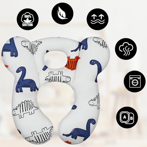 Image of Baby Travel Pillow, Infant Kid's Cushion Soft and Skin Friendly for Car Seat, Pushchair and Stroller (Style L)