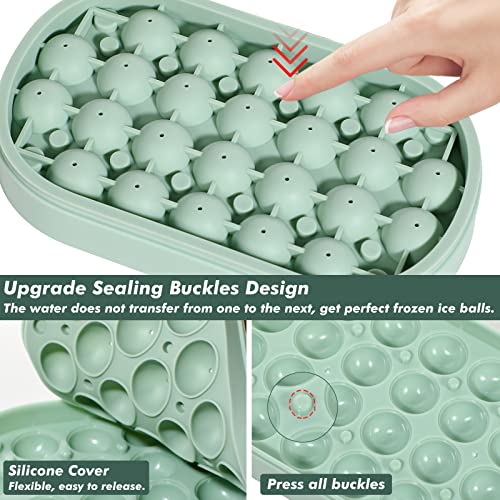 Set 2 moldes de silicona para cubos de hielo con tapa y contenedor miniatura 3