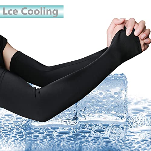 3 Paar UV-Schutz, kühlende Armstulpen für Männer und Frauen, Kompression, lange Tattoo-Abdeckung, Armwärmer, Sport, Radfahren, Fahren, Golf, Laufen, Basketbal, Schwarz - Image 7