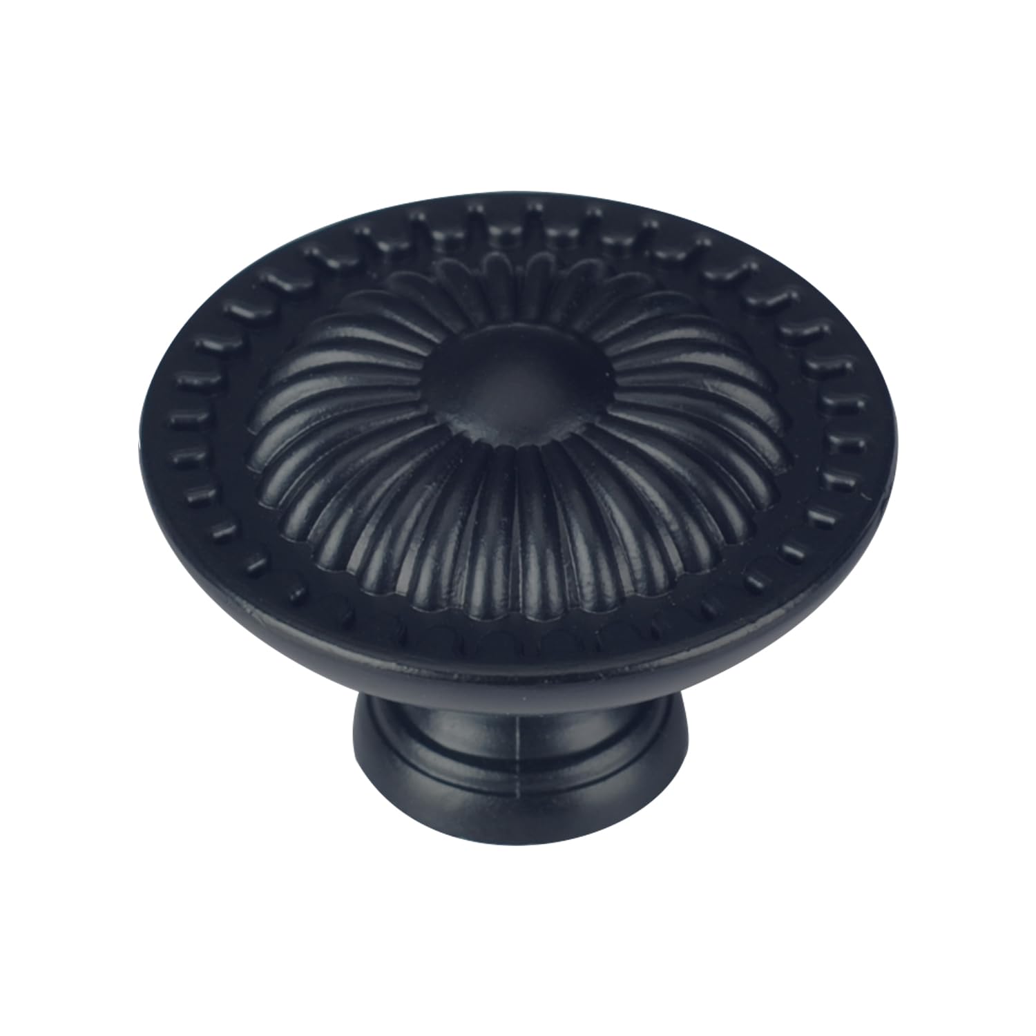 WEELOTT Matte Black Drawer Knobs 5 Pack, Zinc Alloy Cabinet Hardware for Kitchen, Dresser, Bathroom, Wardrobe Cabinets