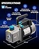 Orion Motor Tech Vacuum Pump, 3.5 cfm 1/4 hp HVAC Single Stage Vacuum Pump for R12 R22 R134a R410a R1234yf, Auto AC Vacuum Pump Kit for Automotive Air Conditioner Resin Degassing & More #1
