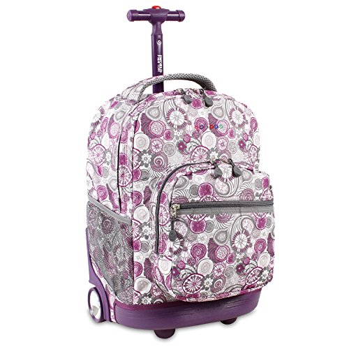 J World New York Sunrise Rolling Backpack, Lemon, One Size