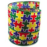 Autism Awareness Puzzle Satin Wired Ribbon #40 - 2.5in x 10yards
